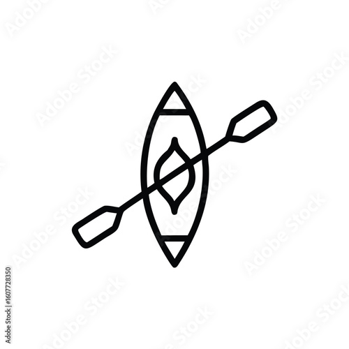 Outline a kayak paddle on canoe boat