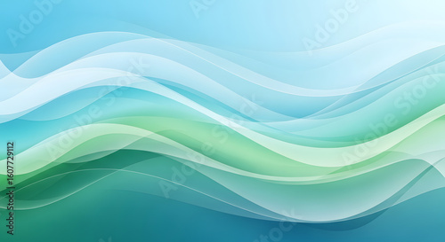 Wallpaper Mural Abstract waves of blue and green create a dynamic and flowing background design Torontodigital.ca