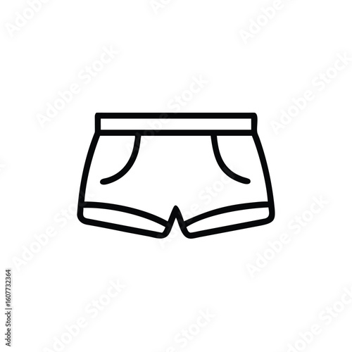 Outline icon swim trunks on shorts swimwear