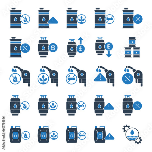 Oil And Gas Industry Icon Set