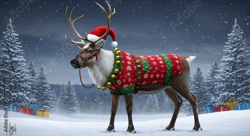 santa claus and reindeer