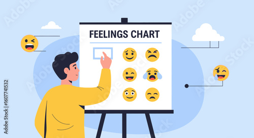 Emotional Check-In Chart For Mental Well-Being And Self-Awareness Training