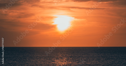 Sunset over the sea in the Caribbean, Bonaire.