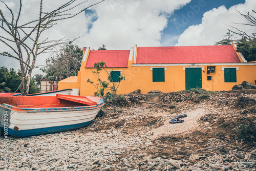 old abandoned house near the coast in the Caribbean