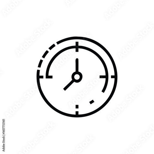 Outline clock hands on icon time interval