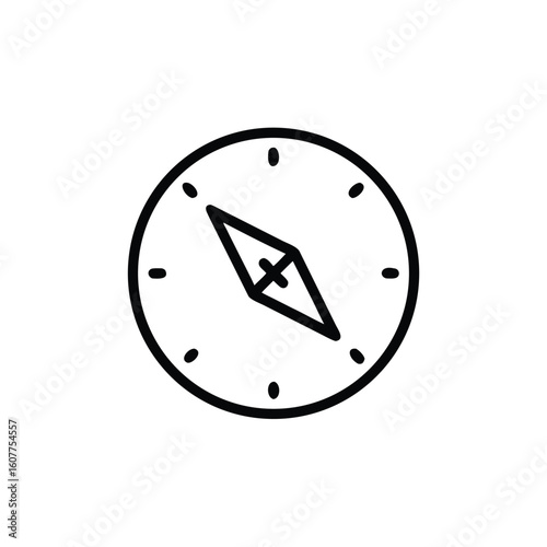 Free Download Outline compass icon with directional arrow markers navigation travel - GFXLoad