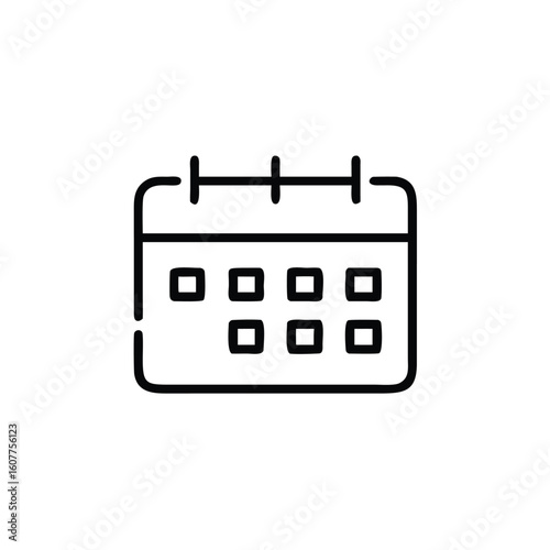 Outline icon a weekly schedule planner with squares calendar