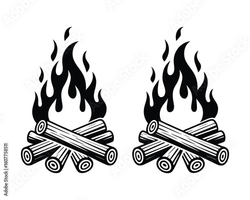 Tribal Style Campfire Vector Art Collection