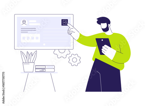 Log out abstract concept vector illustration.