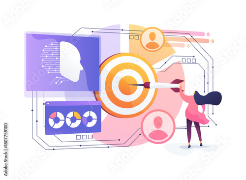AI-Powered Customer Segmentation abstract concept vector illustration.