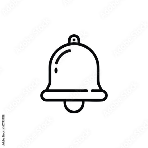 Outline bell icon with rounded edges on notification reminder