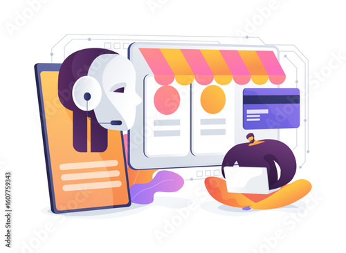AI-Powered Chatbots for Sales abstract concept vector illustration.