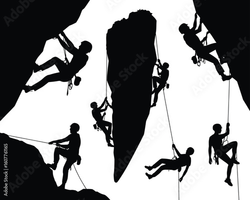 Outdoor Adventure Silhouettes Black and White