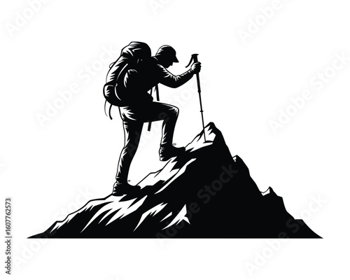 Climbing Route and Hiking Trail Silhouettes