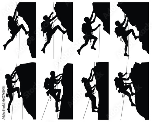 Clean Line Hiking and Climbing Silhouette Graphics