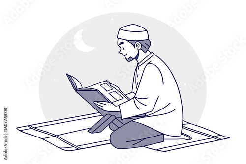 A muslim woman in a hijab teaches a child the arabic alphabet using a chart with various letters displayed