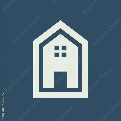 Minimalist Building Logo Design with Modern House Shape,designed to be easily customized with any brand name or tagline.