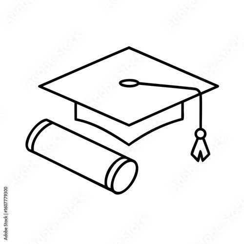 Graduation Cap And Scroll mortarboard diploma