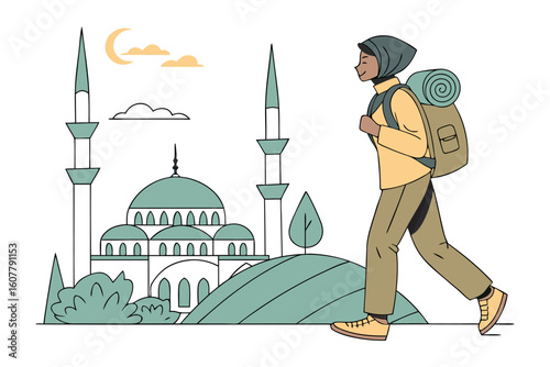 Generous volunteer distributes food box labeled bismillah to a person wearing a hijab