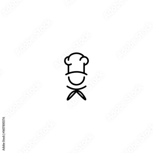Chef in a cooking hat icon flat vector design.