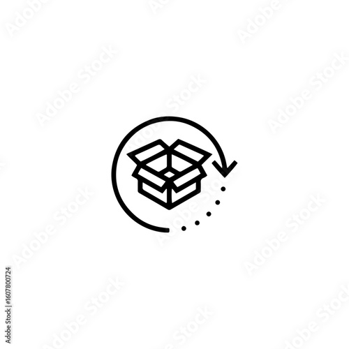 Return package icon flat vector design.