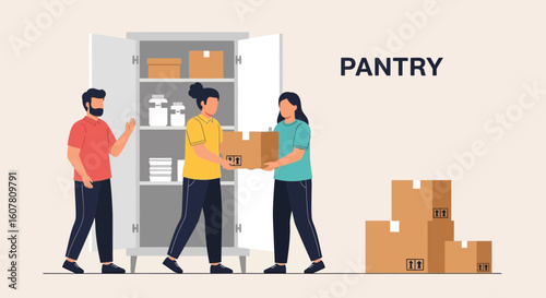 Organizing The Pantry Together Helping At Home By Restocking Shelves