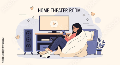 Relaxing Evening At Home Watching Content Online Using Modern Technology