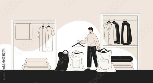 Preparing For Clothing Donation With Wardrobe Decluttering And Organization