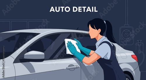Professional Auto Detailing Service Featuring Car Washing and Window Cleaning