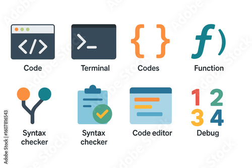 Modern Icons for Programming and Development: Code, Terminal, Function, Debug, and More