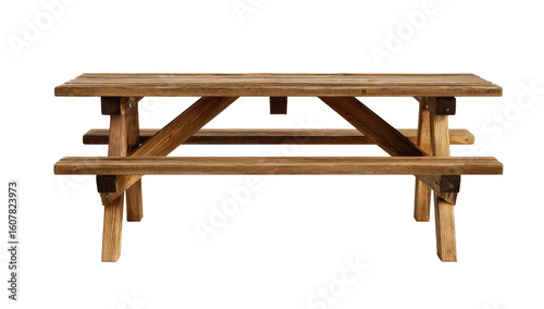 Rustic wooden picnic table (2)