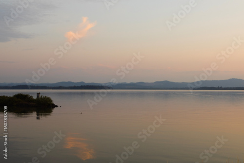 sunset over the lake