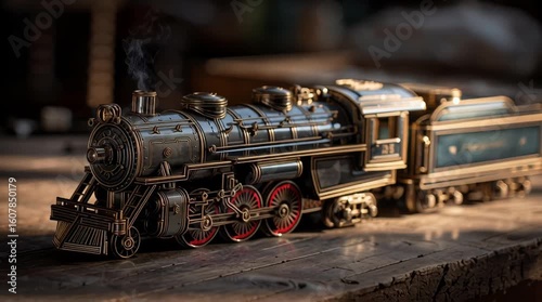 Intricate Model of a Vintage Steam Locomotive / 精巧なビンテージ蒸気機関車の模型