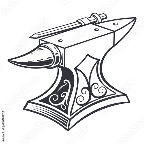 Creative Anvil Vector Illustration | Clean and Industrial Design for Blacksmithing, Metal Forging, and Workshop Tool 
