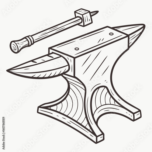 Creative Anvil Vector Illustration | Clean and Industrial Design for Blacksmithing, Metal Forging, and Workshop Tool 
