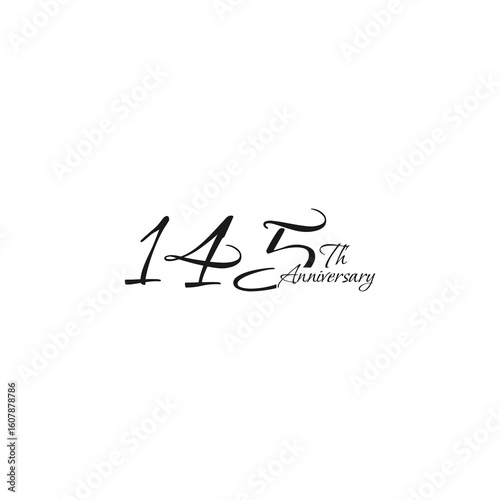 anniversary logo design, 145th anniversary, symbol, icon, party, logo design for 145th anniversary, vector, success, illustration, birthday, symbol, background, year, congratulations, greeting