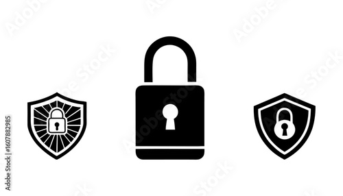 Lock and Security Shield Icon Pack – Web & App Design Vectors