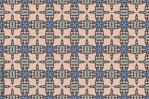 Seamless Template Tile Textile Art Interior Decoration Visual Endless Design Texture Luxury Digital Symmetric Perspective Cloth Fabric Wallpaper Geometric Graphic Fashion Background Shape Pattern.