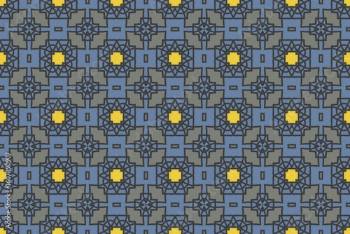 Seamless Template Tile Textile Art Interior Decoration Visual Endless Design Texture Luxury Digital Symmetric Perspective Cloth Fabric Wallpaper Geometric Graphic Fashion Background Shape Pattern.