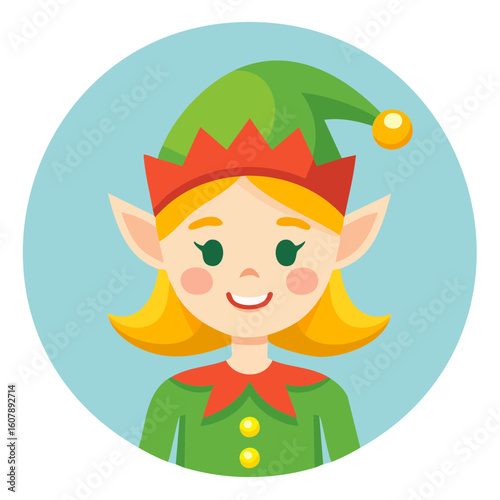 Christmas Elf Character Isolated on a Transparent Background 