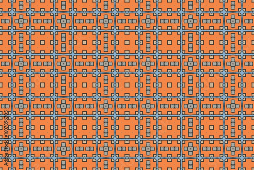 Seamless Fashion Digital Textile Art Cloth Template Tile Decoration Design Shape Luxury Interior Geometric Fabric Texture Wallpaper Endless Visual Background Perspective Graphic Symmetric Pattern.