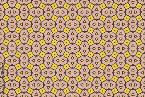 Seamless Fashion Digital Textile Art Cloth Template Tile Decoration Design Shape Luxury Interior Geometric Fabric Texture Wallpaper Endless Visual Background Perspective Graphic Symmetric Pattern.
