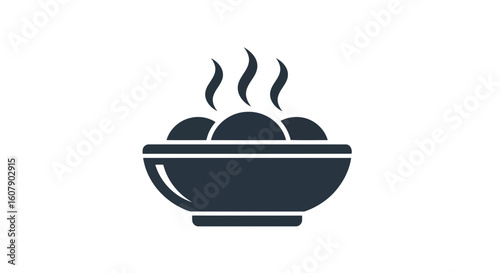 Vector art of a steaming bowl of food, symbolizing a hot and comforting meal, perfect for any dining occasion