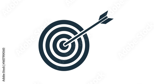 Vector art of an arrow hitting the bullseye of a target, symbolizing success and accuracy in achieving goals