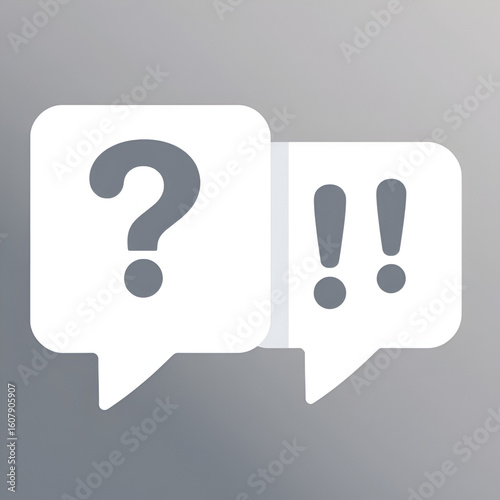 two speech bubbles with question and exclamation marks icon sign vector