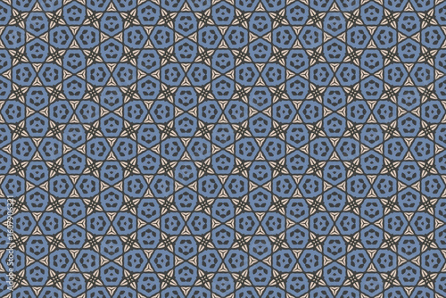 Seamless Fashion Digital Textile Art Cloth Template Tile Decoration Design Shape Luxury Interior Geometric Fabric Texture Wallpaper Endless Visual Background Perspective Graphic Symmetric Pattern.
