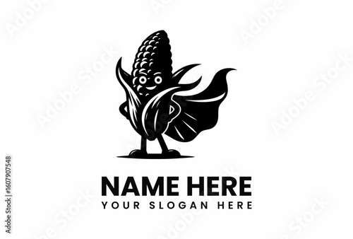 Playful Superhero Corn Mascot with a Flowing Cape and Smiling Face.