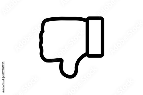 It features a hand with the thumb pointing downward, commonly used to represent disapproval, negative feedback, or a 