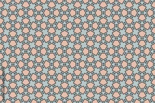 Seamless Fashion Digital Textile Art Cloth Template Tile Decoration Design Shape Luxury Interior Geometric Fabric Texture Wallpaper Endless Visual Background Perspective Graphic Symmetric Pattern.
