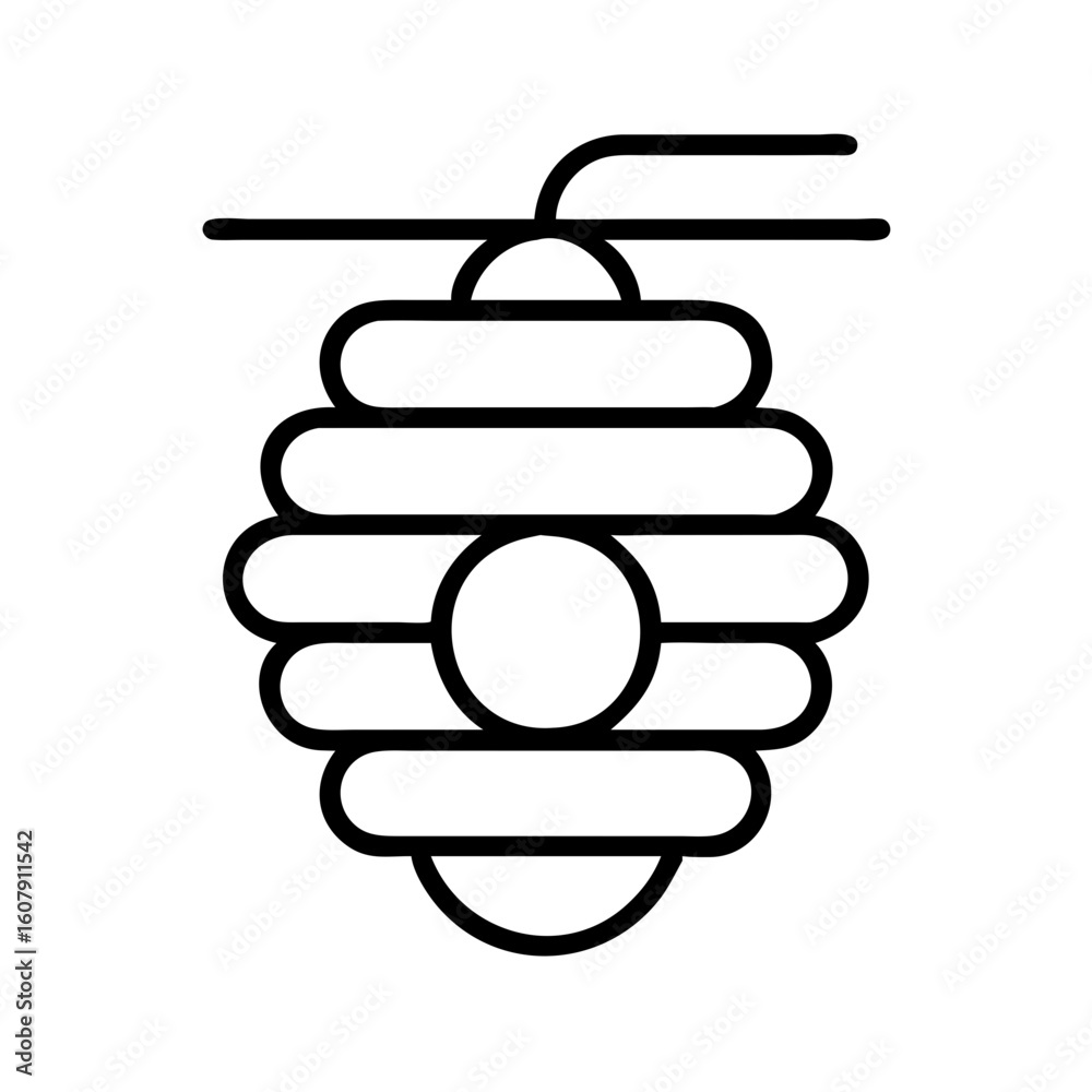 Isolated beehive vector icon illustration, honey bee nest outline drawing, beekeeping symbol design Isolated beehive vector icon illustration, honey bee nest outline drawing, beekeeping symbol design